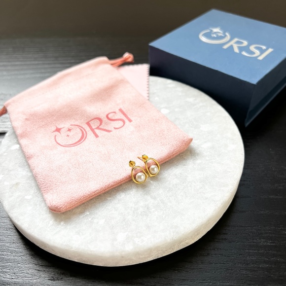 New ORSI Silver Isla Earrings Gold Plated - Picture 7 of 7